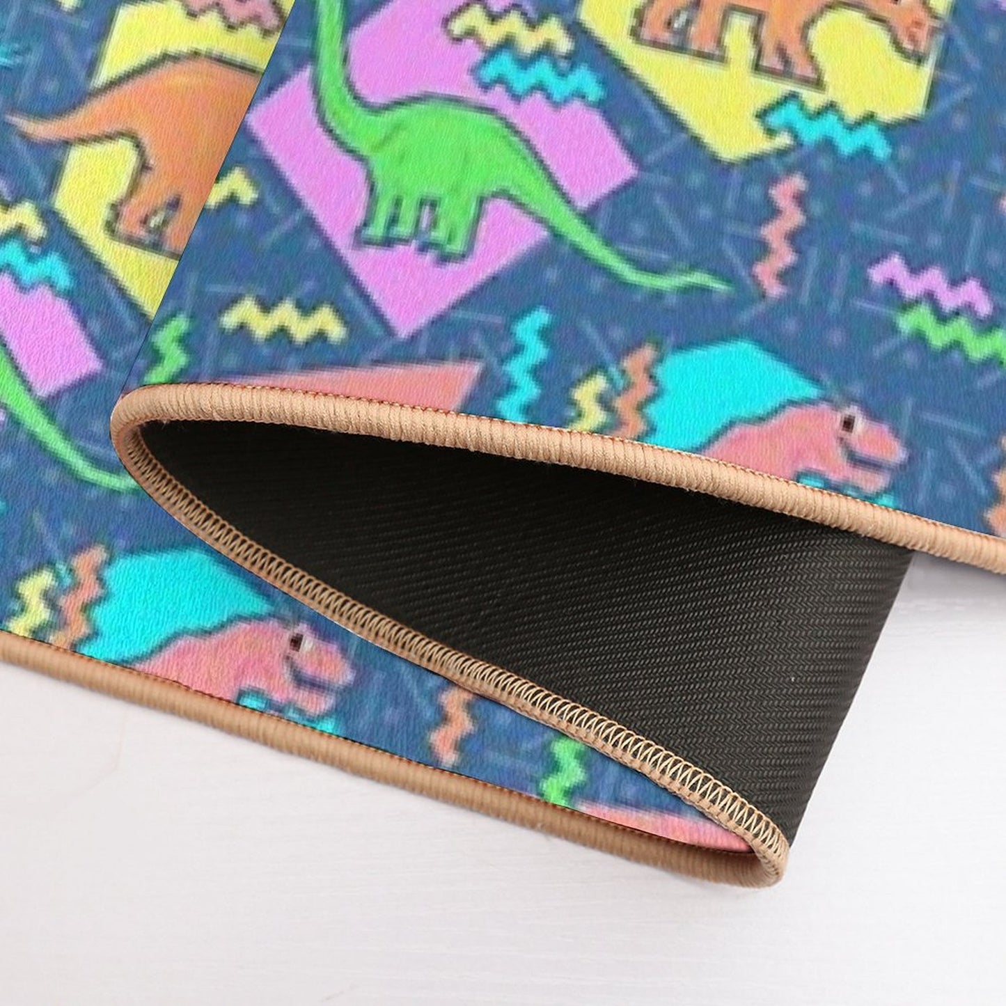 Nineties Dinosaurs Pattern  Toxin-Free Bath Mat