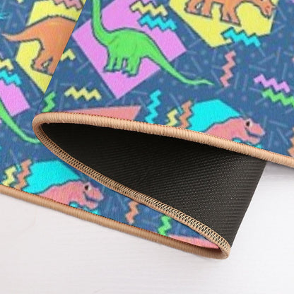 Nineties Dinosaurs Pattern  Toxin-Free Bath Mat