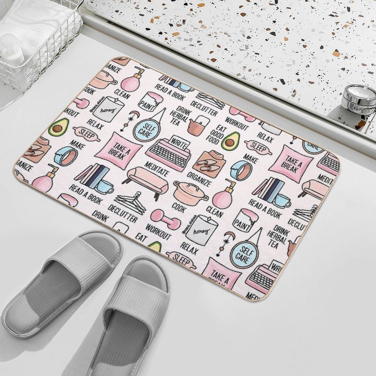 Keep It Positive by Sasa Elebea  Stain-Proof Bath Mat