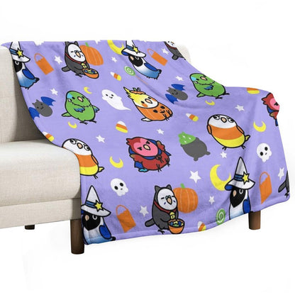 Chubby Bird Halloween Adventures V2 Versatility Throw Blanket