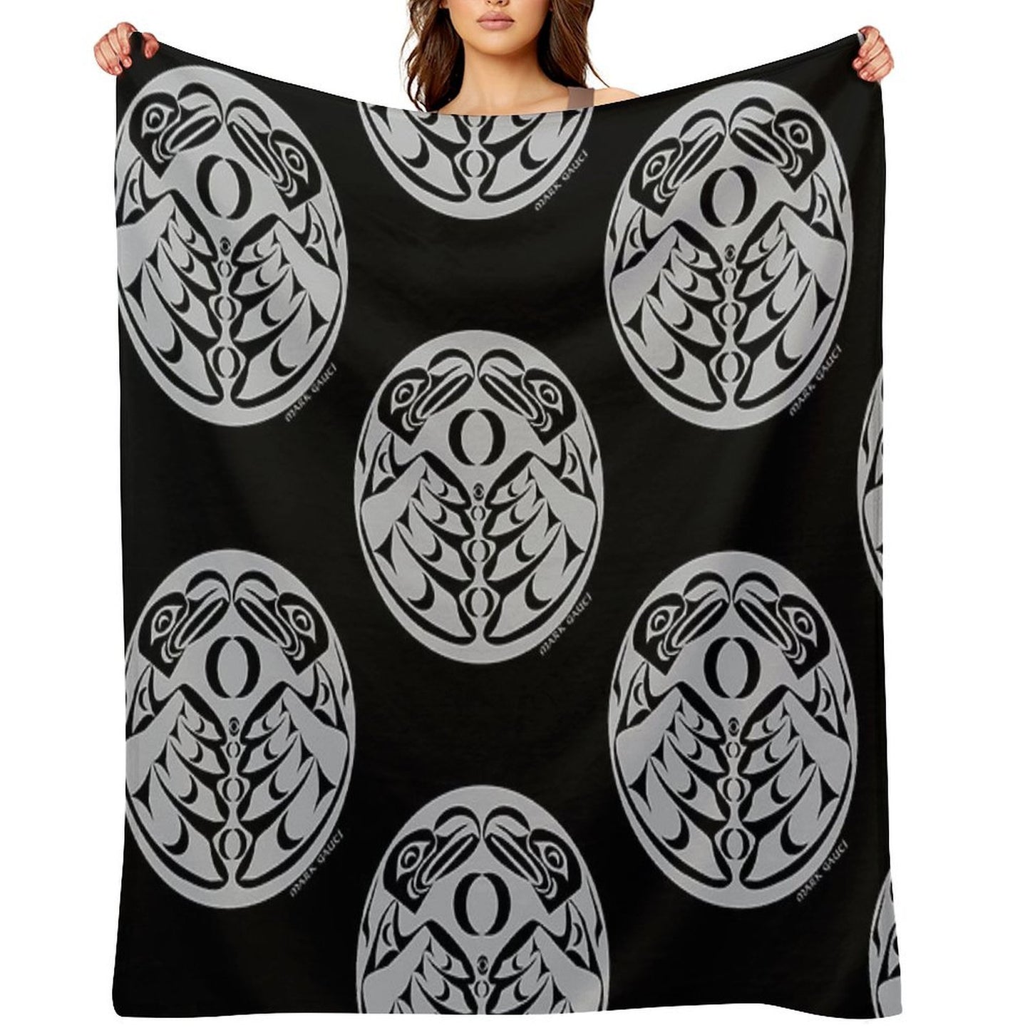 Coast Salish Eagle Multi-functional Throw Blanket