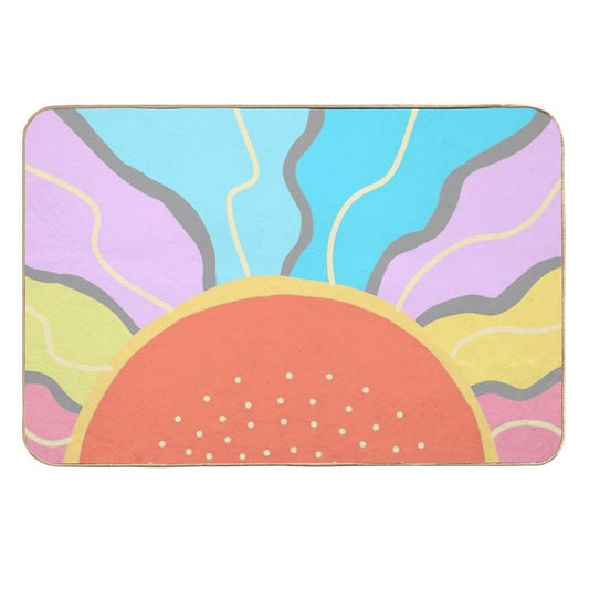 Pastel Sunrise Art  High-Traffic Bath Mat
