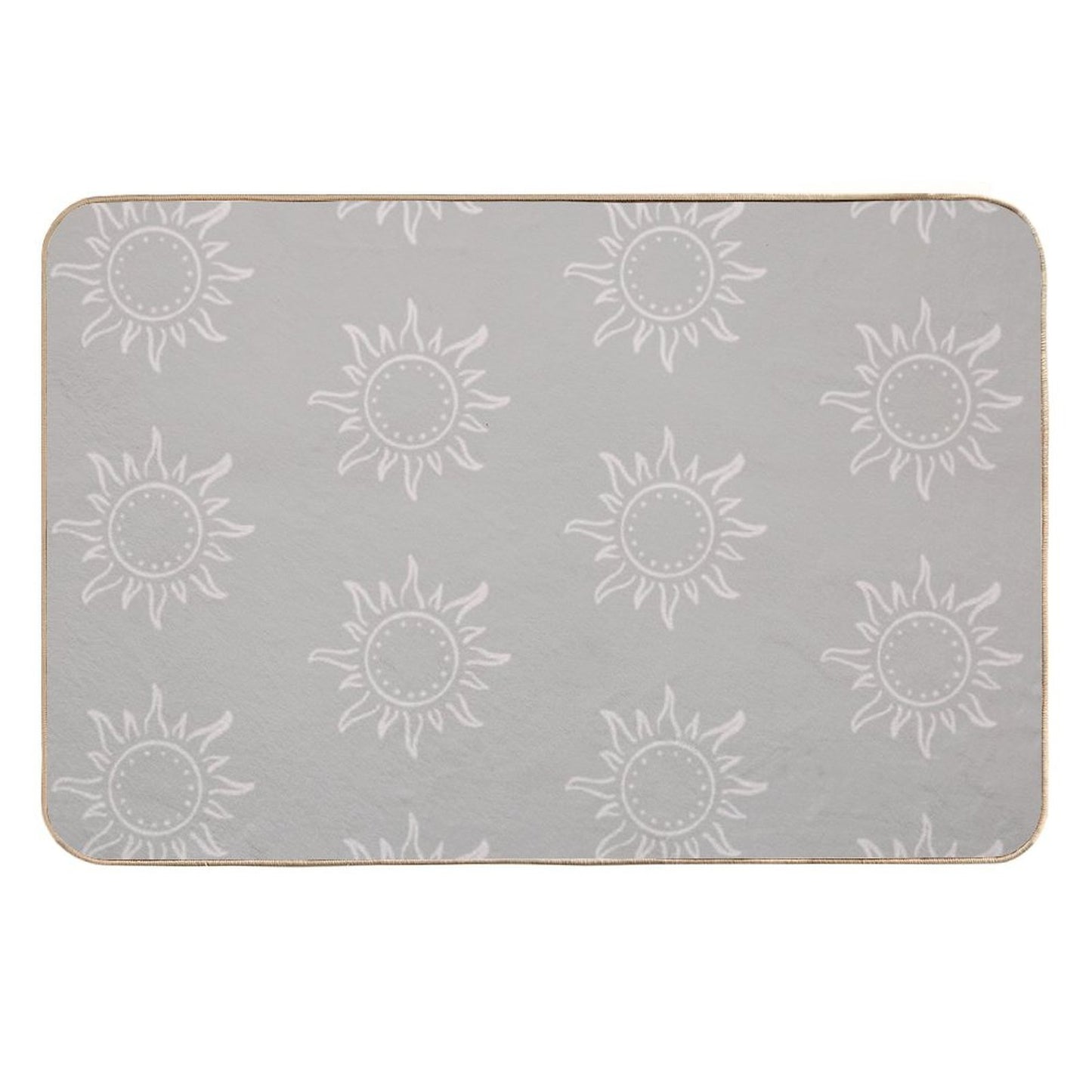 Cute Boho Sun Pattern Bohemian Aesthetic In Muted Colors Taupe  Slip-Resistant Bath Mat