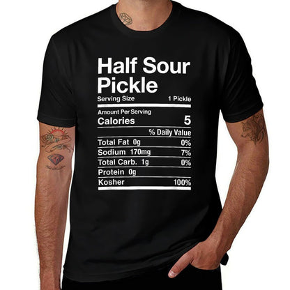 Half Sour Pickle Nutrition Facts Jewish Kosher Food Passover  Quick-drying T-Shirt