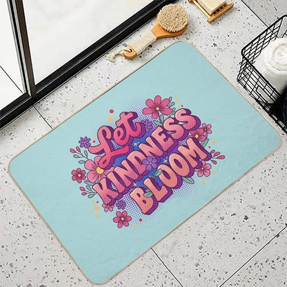Let Kindness Bloom in Red  Easy To Clean Bath Mat