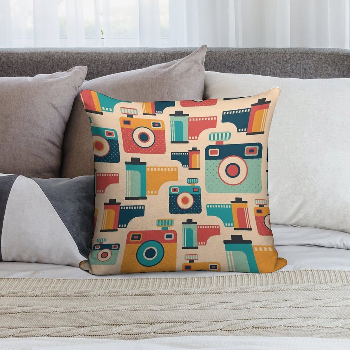Film Rolls And Cameras Soft Luxury Feel Throw Pillow