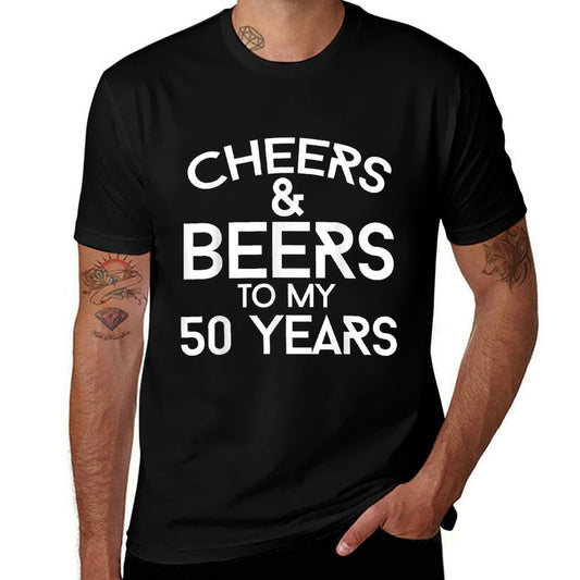 Cheers And Beers to My 50 Years Shirt 50th Birthday T-shirt  Trendy Pattern T-Shirt
