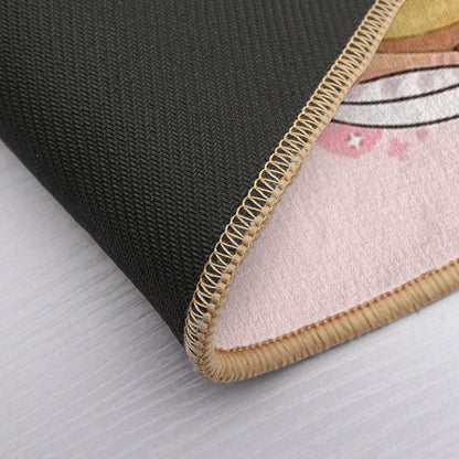 Cute Shiba Inu Sakura Mont Blanc Cake  Fade-Resistant Bath Mat