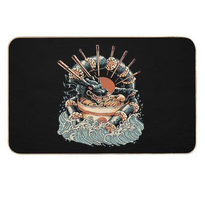 Dragon Sushi Ramen - Black Version  Easy To Clean Bath Mat
