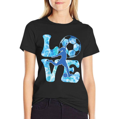 Girls Soccer T Women Toddlern Soccer Love Tie Dye  Breathable T-Shirt