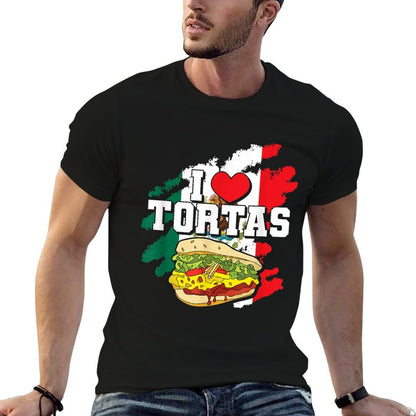 Mexican Sandwich Lover Mexico Food Foodie I Love Tortas  Rolled Sleeves T-Shirt