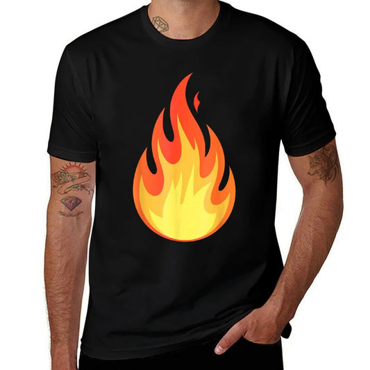 Fire Flame Adult Kids Men Women Fire Flame Costume  Heathered Texture T-Shirt