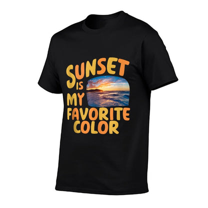 Sunset Is My Favorite Color Ocean Vista Beach Lover  Wrinkle-resistant T-Shirt
