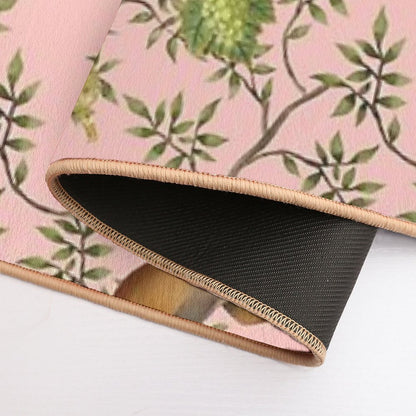 Copy of Vintage Chinoiserie Monkeys Botanical Garden Pink Nightgarden  Dirt-Trapping Bath Mat