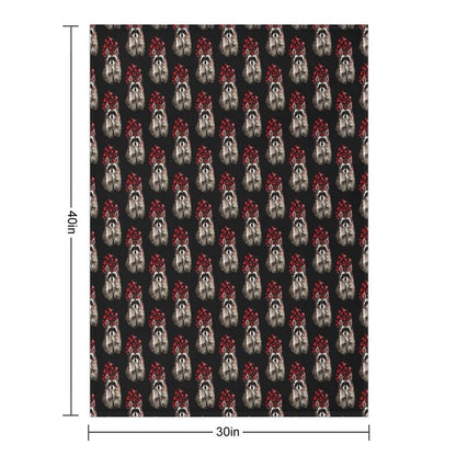 Cute Watercolor Raccoon Blowing Kisses & Hearts Sustainable Throw Blanket