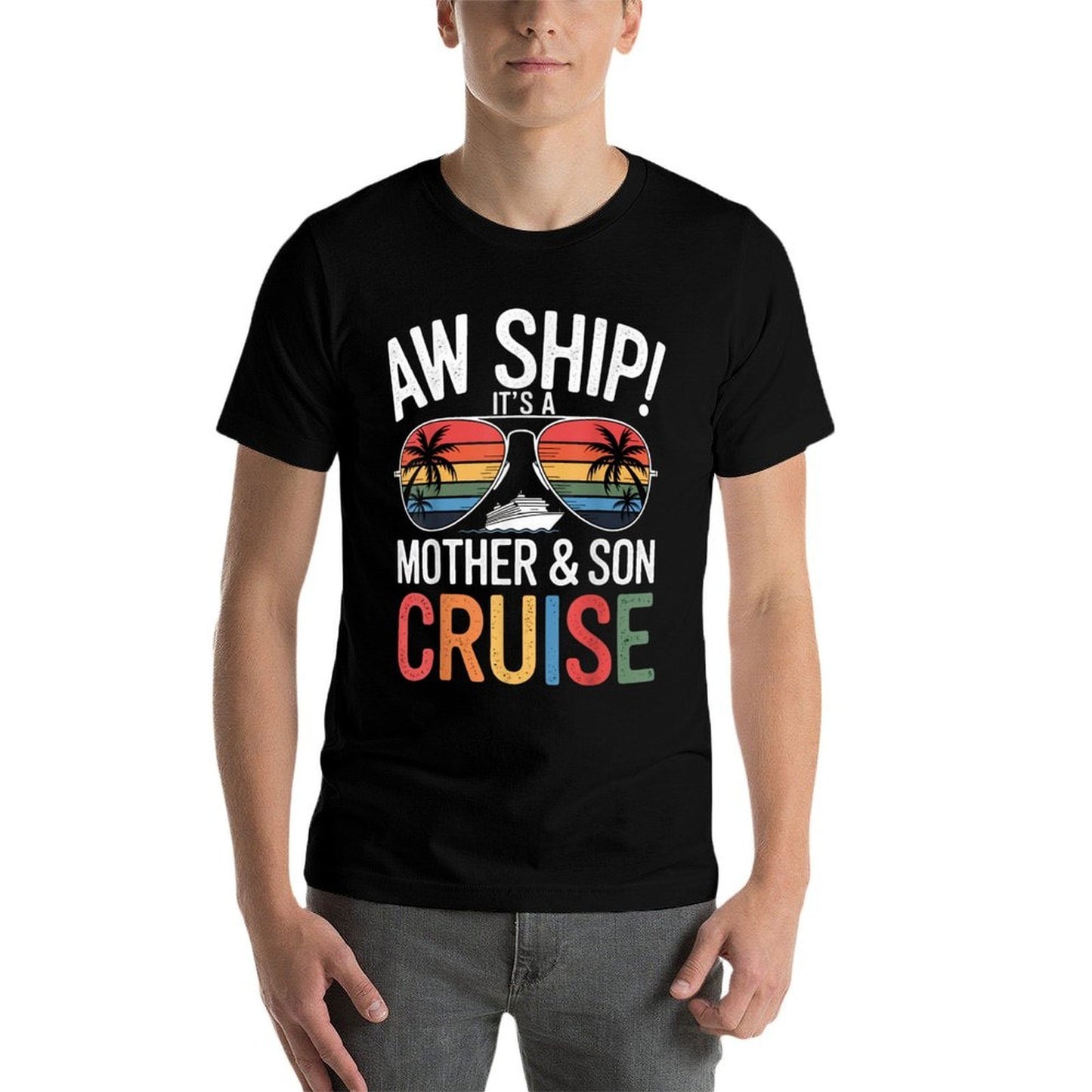 Aw Ship! Mother  Son Cruise Vacation Mothers Day  Classic T-Shirt