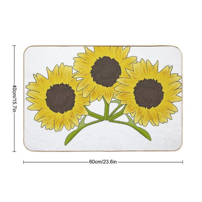 Digital Sun Flower Bunch  Long-Lasting Bath Mat