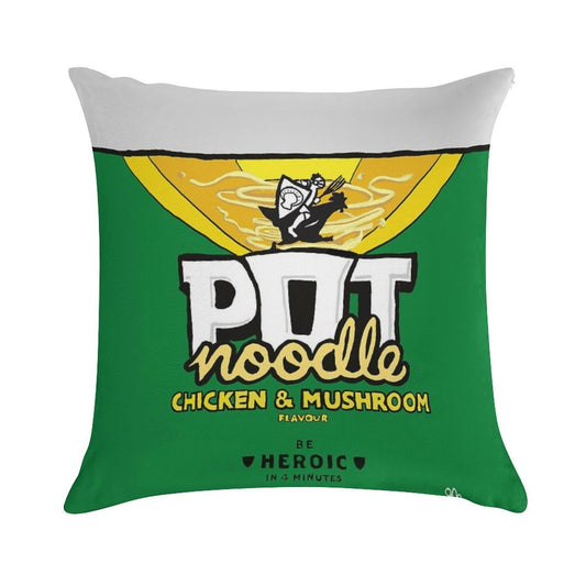 Pot Noodle Cushion Soft Hidden Zipper Throw Pillow