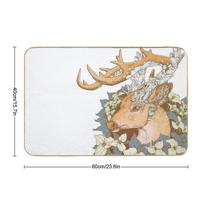 Non-typical Blue Quartz Buck  Non-Slip Bath Mat