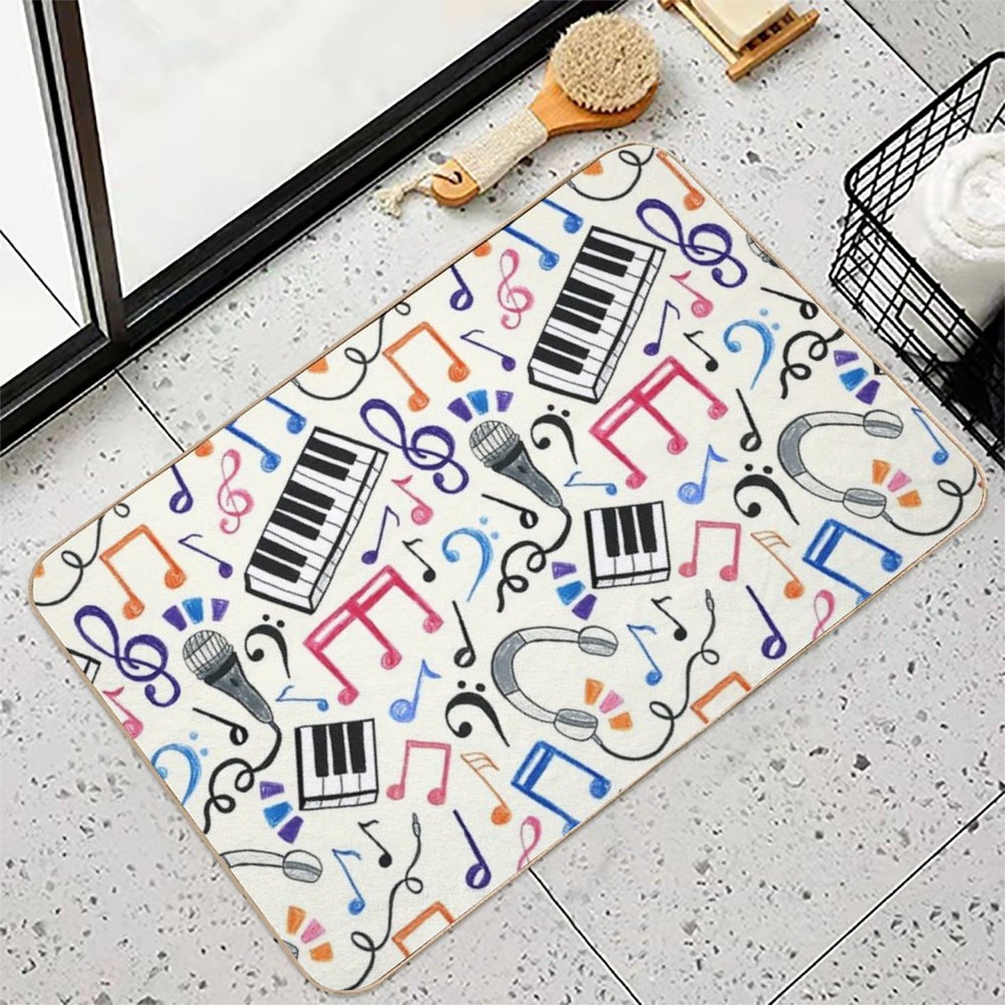 Good Beats - Music Notes & Symbols  Long-Lasting Bath Mat