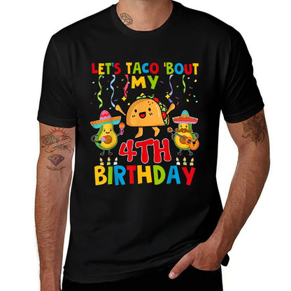 Cinco De Mayo Let's Taco Bout My 4th Birthday Toddler Kids  Stretchy T-Shirt