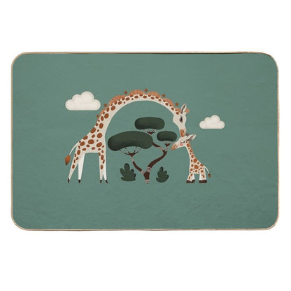 Giraffe Baby And Mom  Pet-Safe Bath Mat