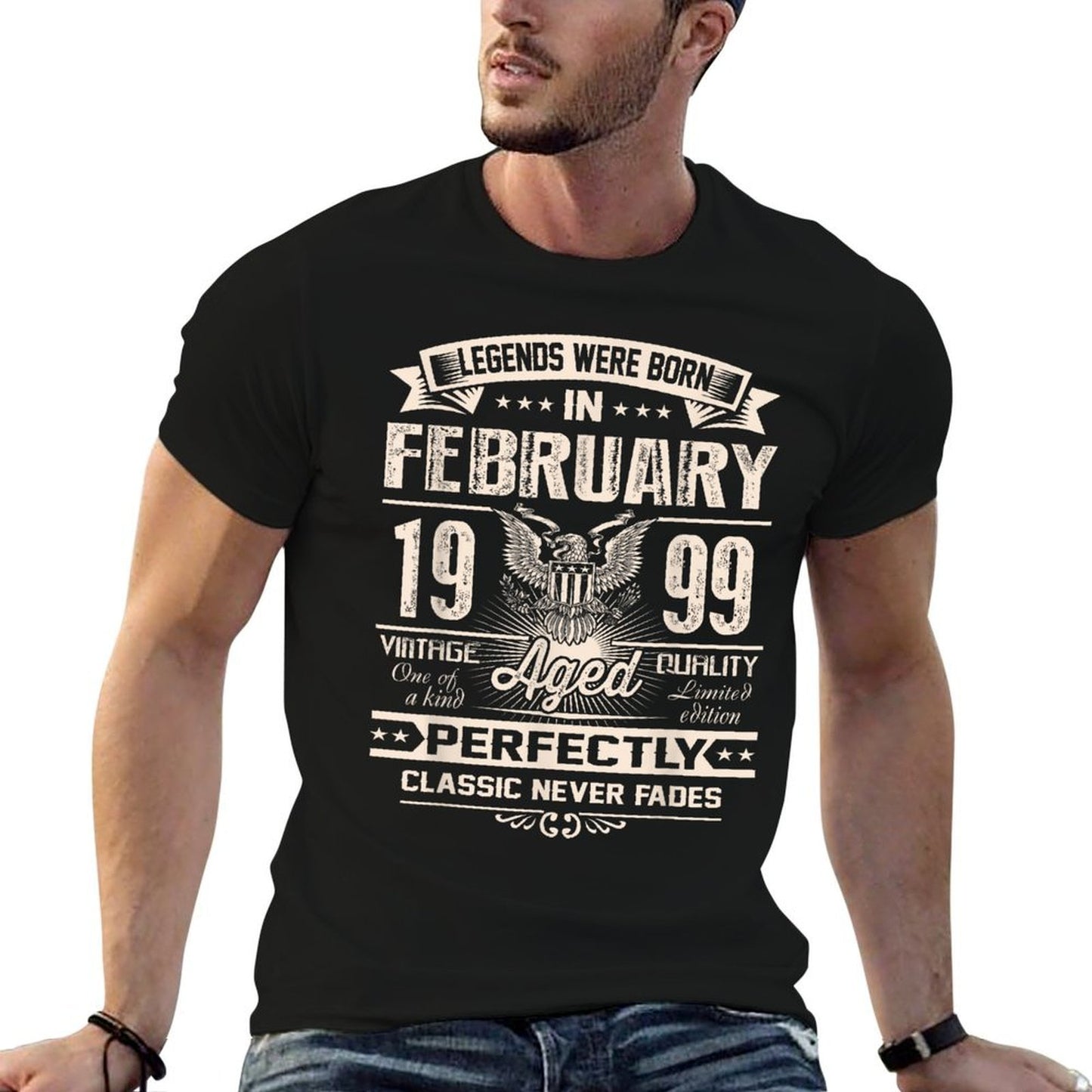 Legends Were Born In February 1999 Vintage 25th Birthday  Stretchy T-Shirt