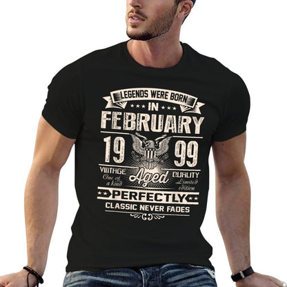 Legends Were Born In February 1999 Vintage 25th Birthday  Stretchy T-Shirt