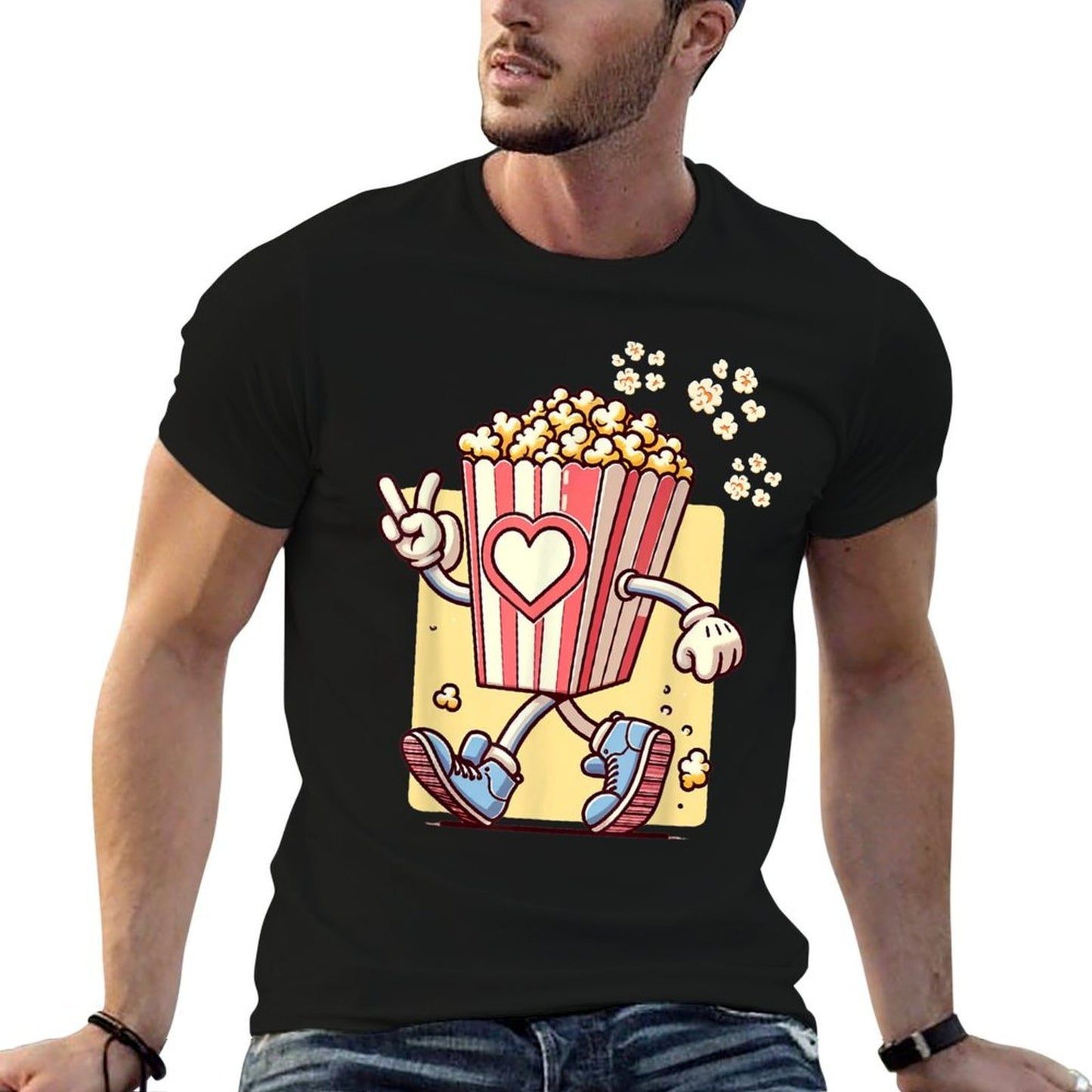 Popcorn Sweet The Popcorn Cinema Watching Movies Popcorn  Relaxed-fit T-Shirt