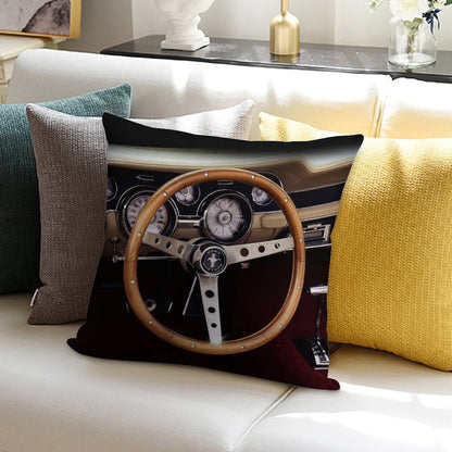 1967 Ford Mustang, Steering Wheel Soft Easy Maintenance Throw Pillow