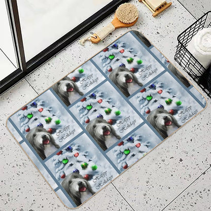 Bearded Collie Christmas Gifts  Anti-Trip Bath Mat
