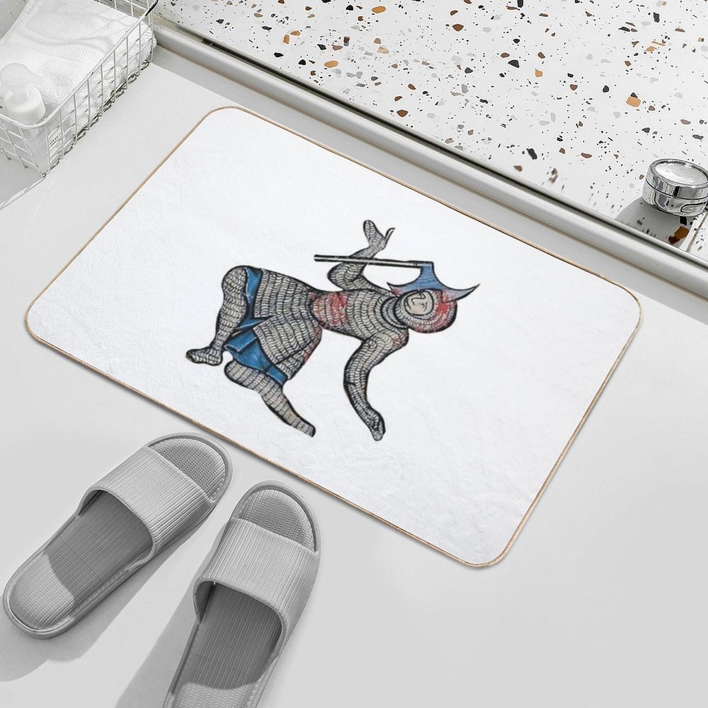 Medieval Knight Meme  High-Traffic Bath Mat