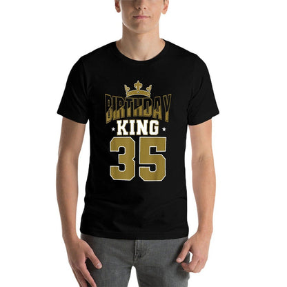 Birthday King 35 Bday Party Celebration 35th Royal Theme  Polyester Blend T-Shirt