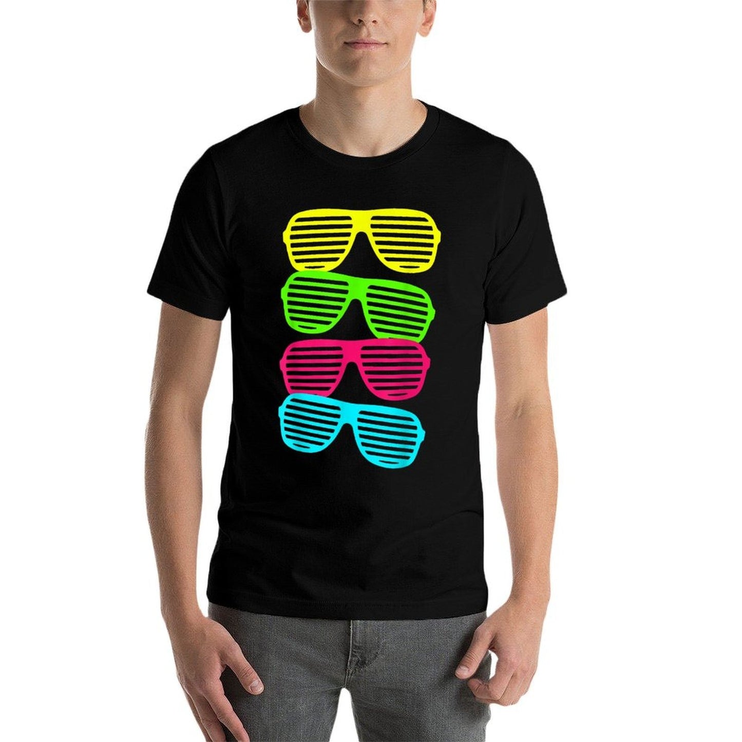 Neon Shutter Shades Cool Stack of Sunglasses Bright  Fade-proof Color T-Shirt