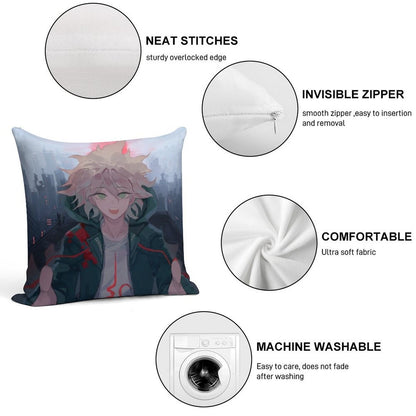 Komaeda Nagito Soft Hidden Zipper Throw Pillow