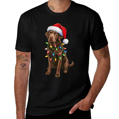 Christmas Chocolate Lab Labrador Retriever Men Women Kids  Trendy Pattern T-Shirt