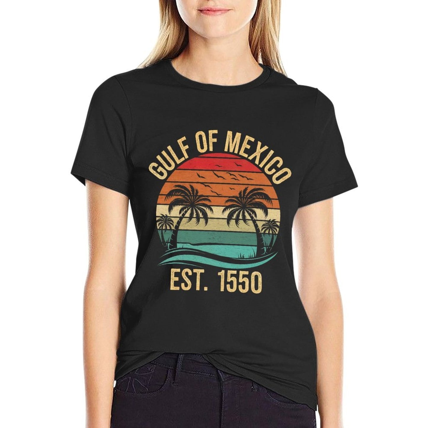 Gulf of Mexico Women Est 1550 Retro Vintage Beach Sweatshirt  High-quality Stitching T-Shirt
