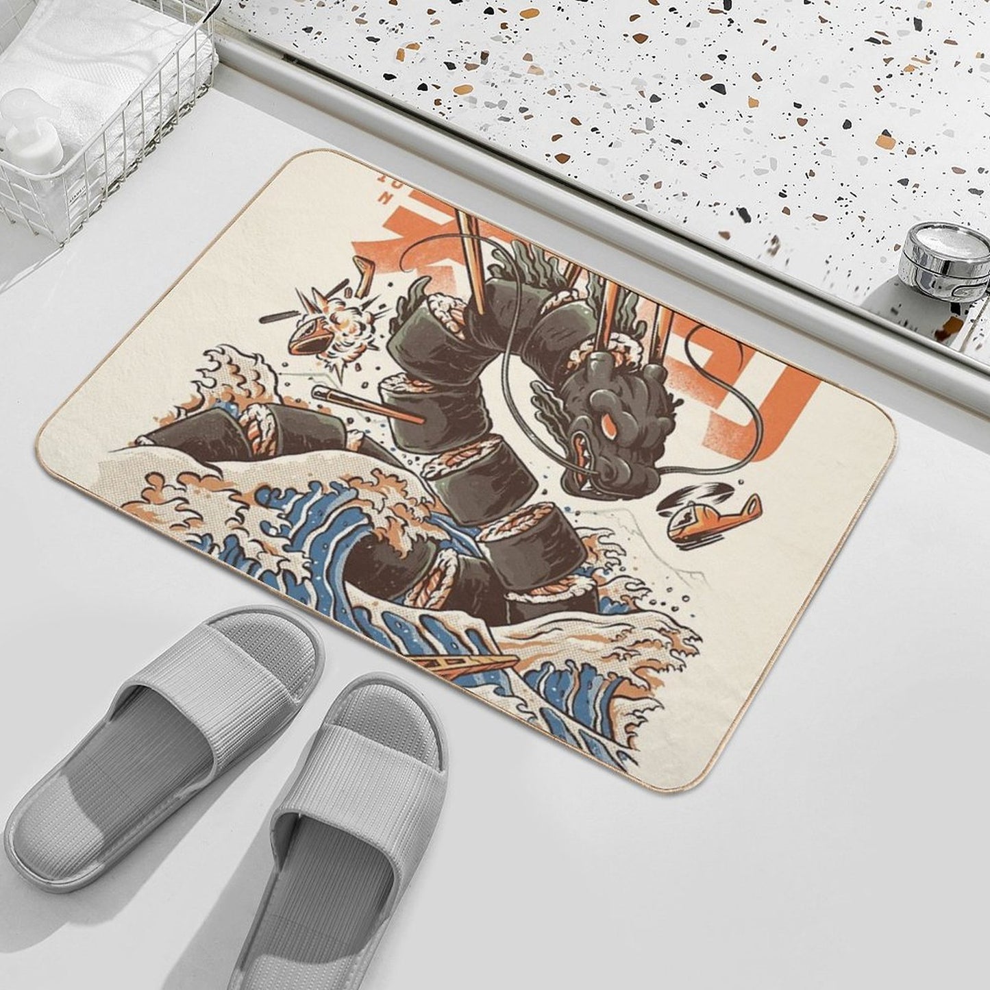 Great Sushi Dragon  Slip-Resistant Bath Mat