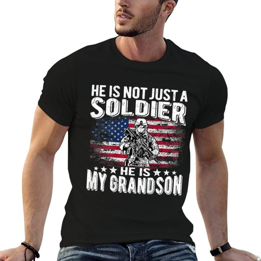 My Grandson Is A Soldier - Patriotic Proud Army Grandparent  Vintage-inspired T-Shirt