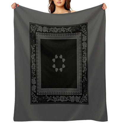 Love Garden Black & Grey Quick-dry Throw Blanket