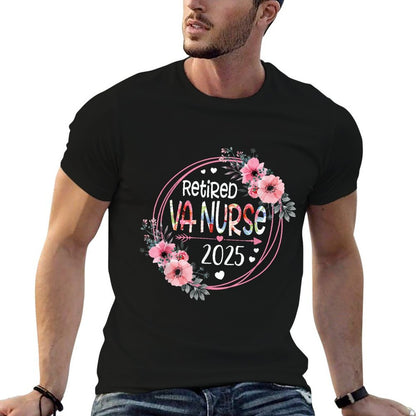 Retired VA Nurse Est 2025 Retirement Gifts RN Nurses  Tagless Design T-Shirt