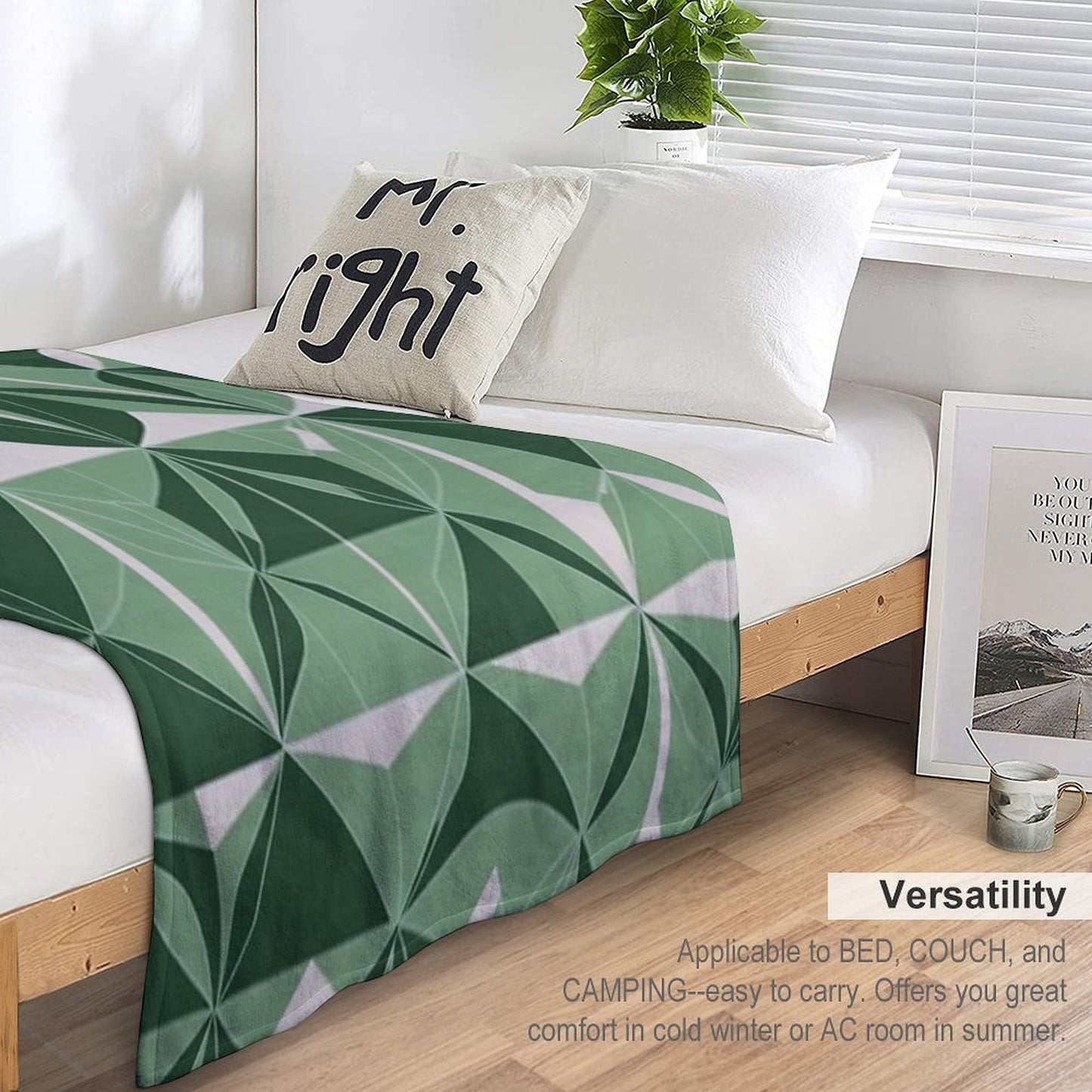 Minimalist Geometric Patterns Eco-conscious Throw Blanket
