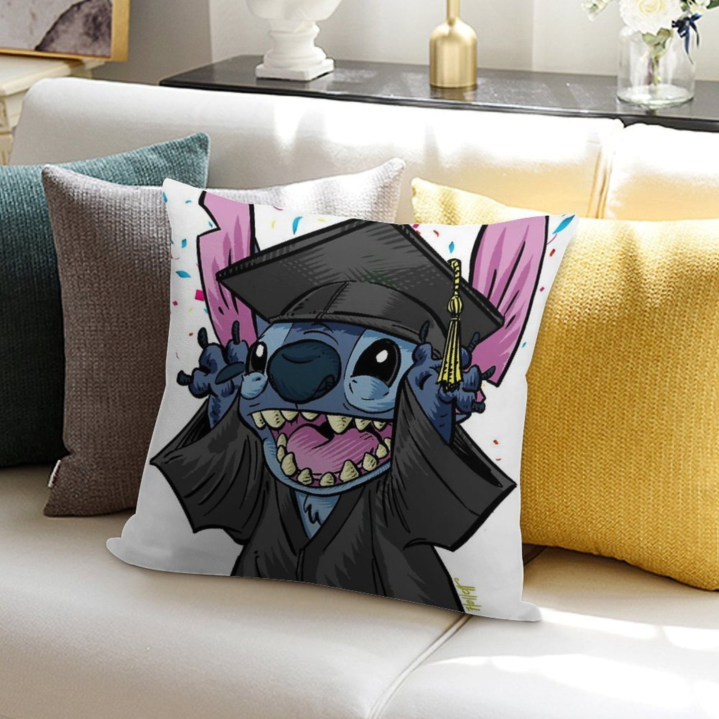 Graduation Stitch Soft Ultra-Soft Texture Throw Pillow