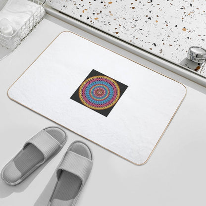 Festival of Radiance – Color Therapy Mandala for Joy, Unity & Celebration  Fade-Resistant Bath Mat