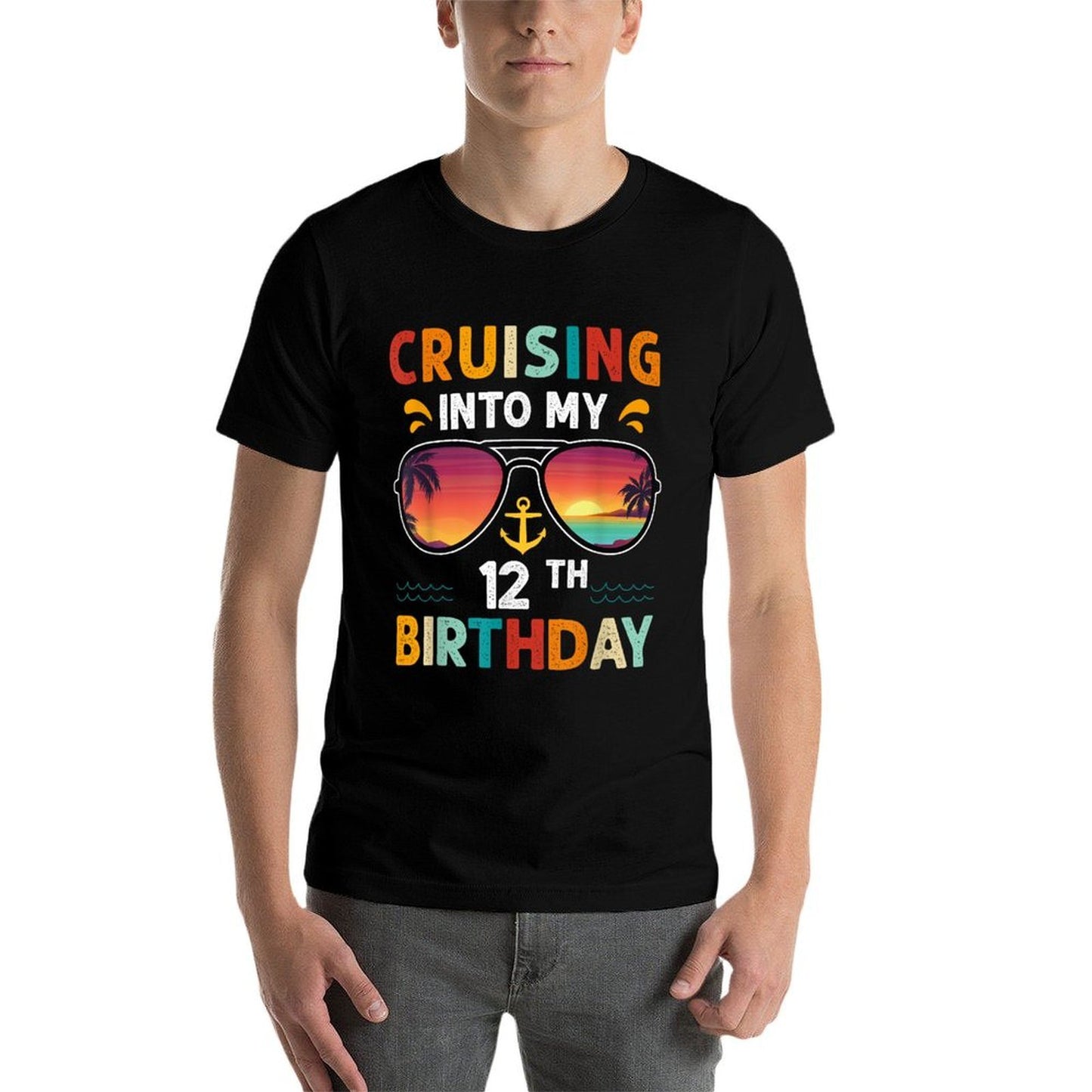 Cruising Into My 12th Birthday 12 Years Old Cruise Birthday  Eco-friendly Material T-Shirt