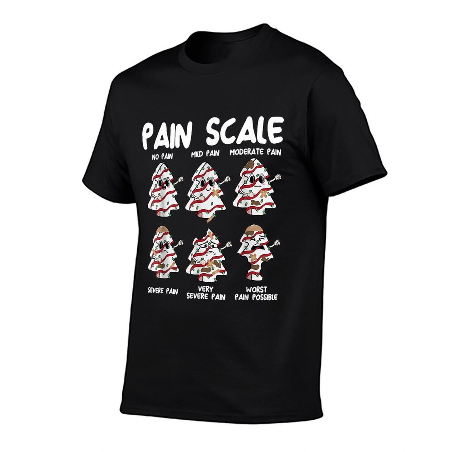 Funny Pain Scale Christmas Nurse Xmas Tree Cakes Pajamas  Versatile T-Shirt