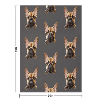 French Bulldog Frenchie Cuteness Shrink-resistant Throw Blanket