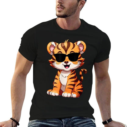 Tiger Tshirt Spirit Tiger Cub Face Wild Animal Colorful 80s  Versatile T-Shirt