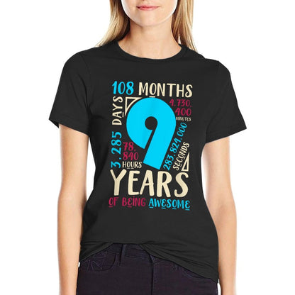 9th Birthday Gifts Son Daughter Nine 9 Years Old  Moisture-wicking T-Shirt
