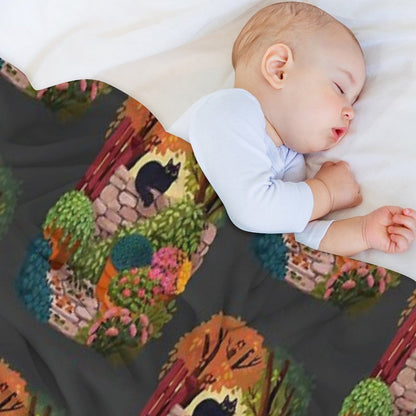 Cat in The Garden Velvety-soft Throw Blanket